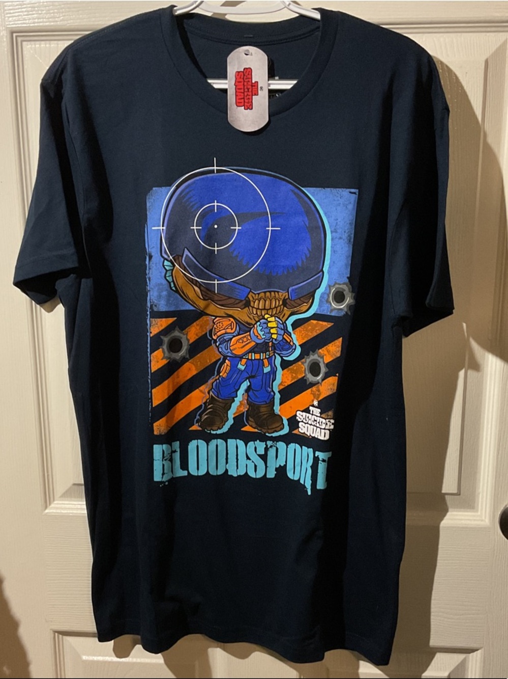 NWT Suicide Squad Bloodsport Graphic Tee - Navy, Blue, Orange